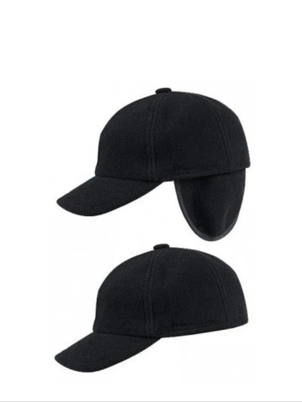 GOTTMANN Black Baseball Style Hat With Ear Flaps. Wool!! 7 1/4 Or 58cm